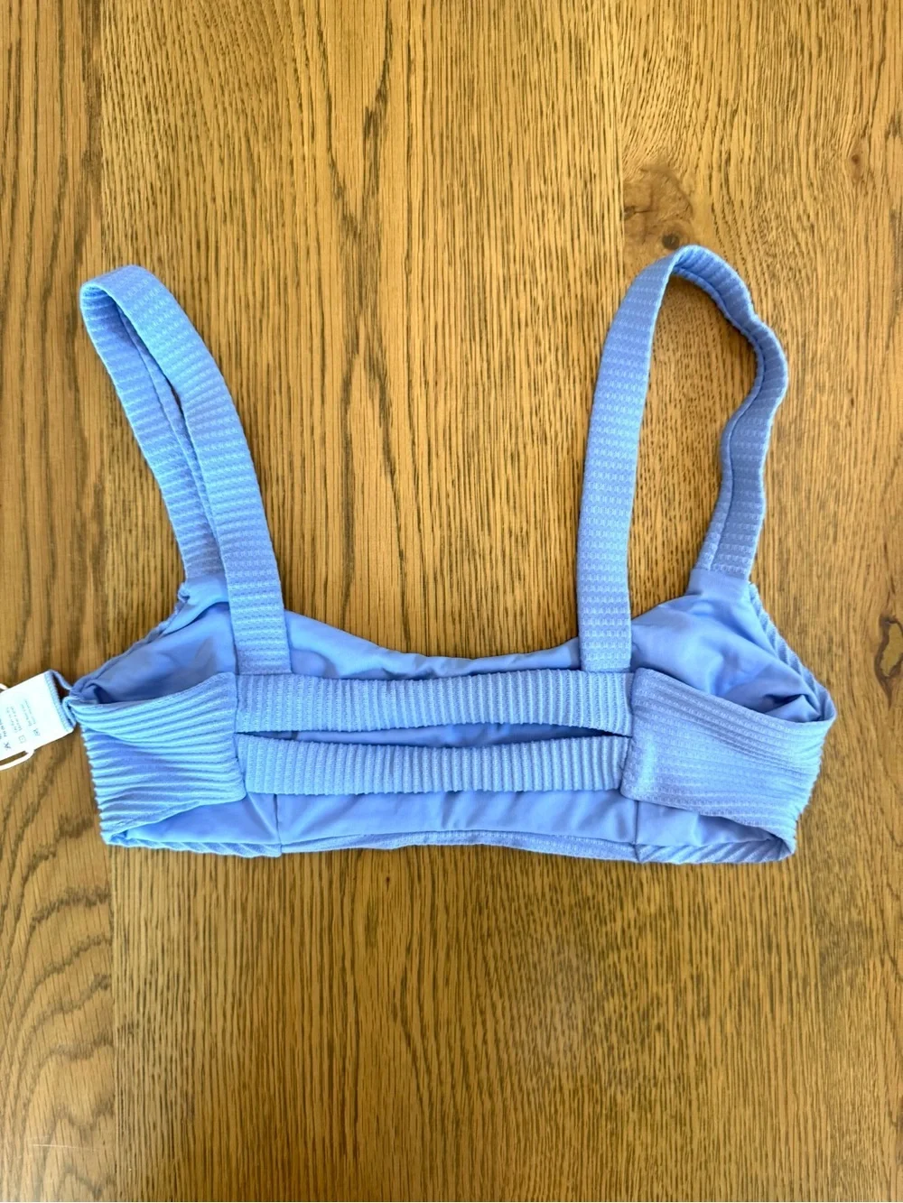 L*Space For Anthropology Jess Ribbed Bikini Top Light Blue Size XS NWT Swim